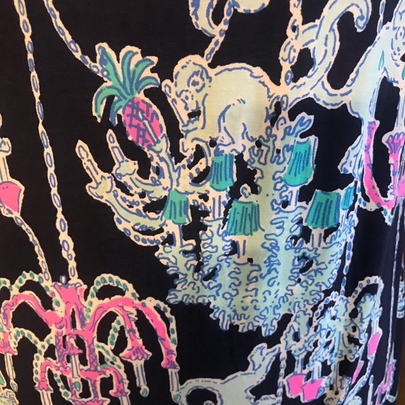 Lilly Pulitzer OPHELIA SWING DRESS Bright Navy Pop Up Monkey Trouble Size XS. - Picture 4 of 8